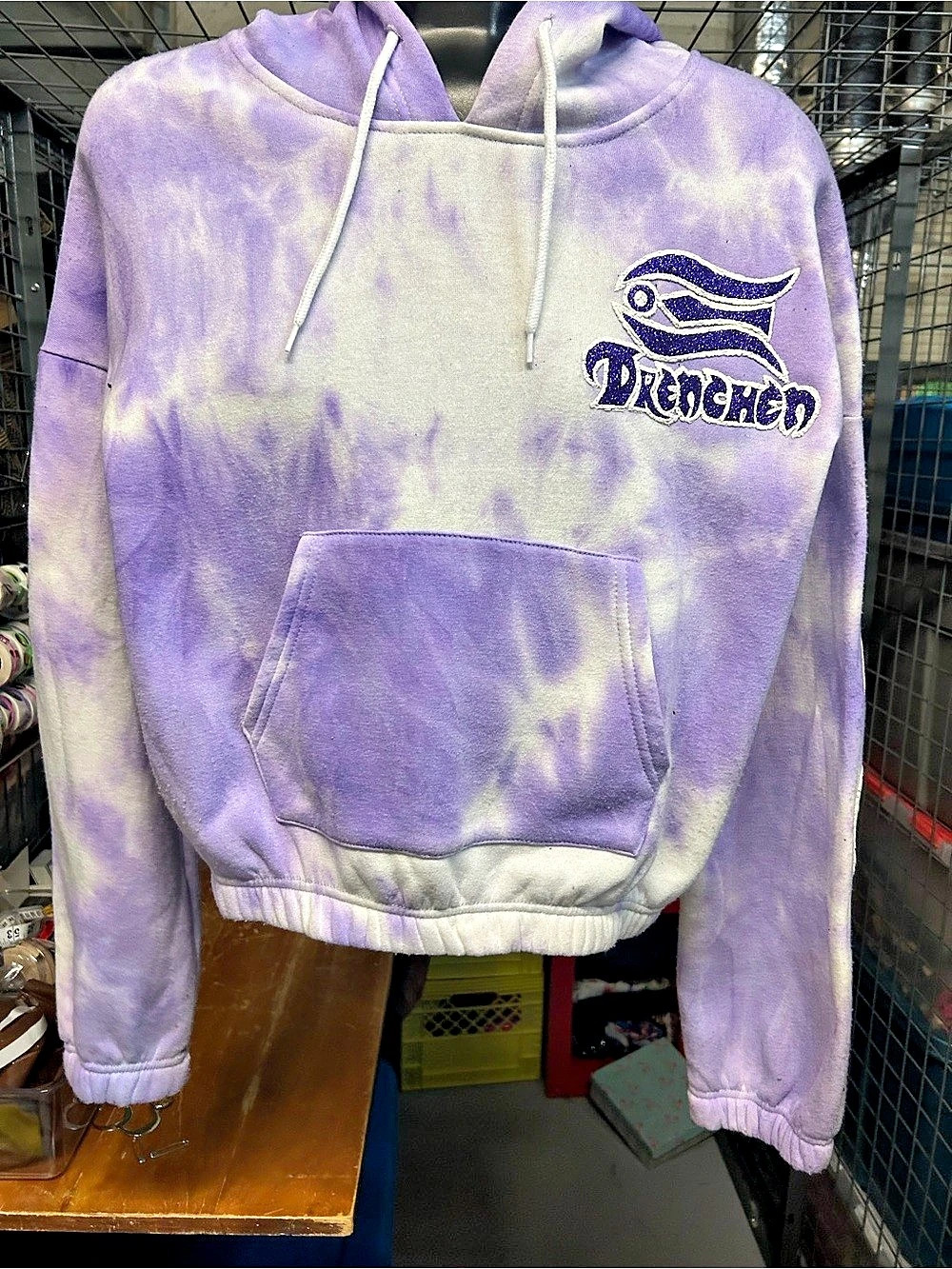 Drench'd Tie-Dye Graphic Hoodie Purple & White